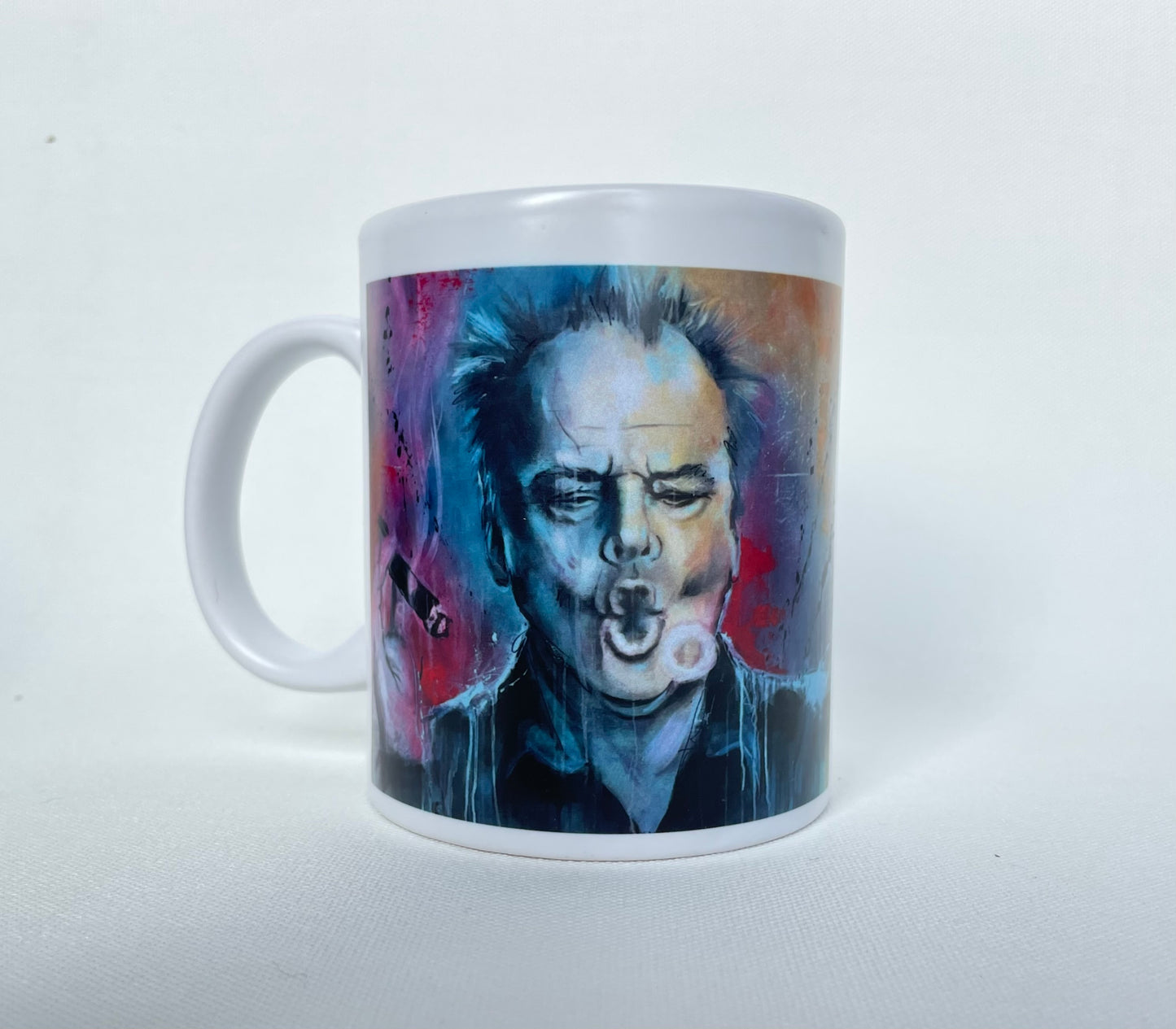 Kopp med motiv av Jack Nicholson – konstnärligt tryck av K. Palmnäs