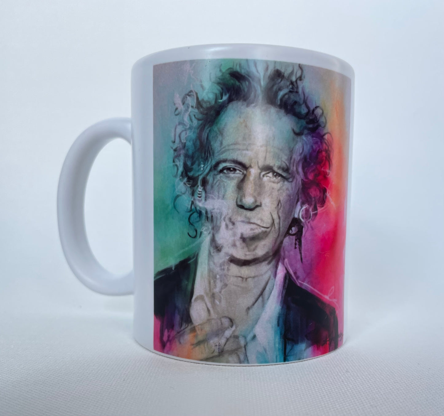 Kopp med motiv av Keith Richards – konstnärligt tryck av K. Palmnäs
